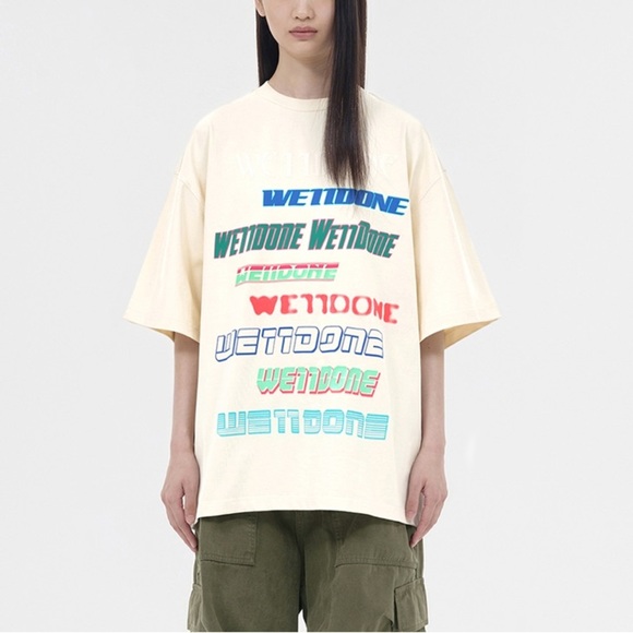 WE11DONE Multi Logo T-shirt Size Small - Picture 1 of 7